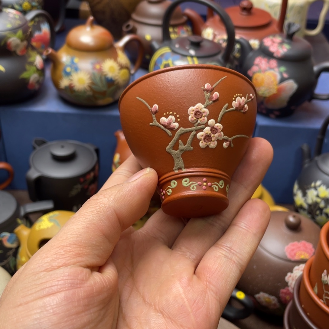 茶杯红泥紫砂主人杯80cc