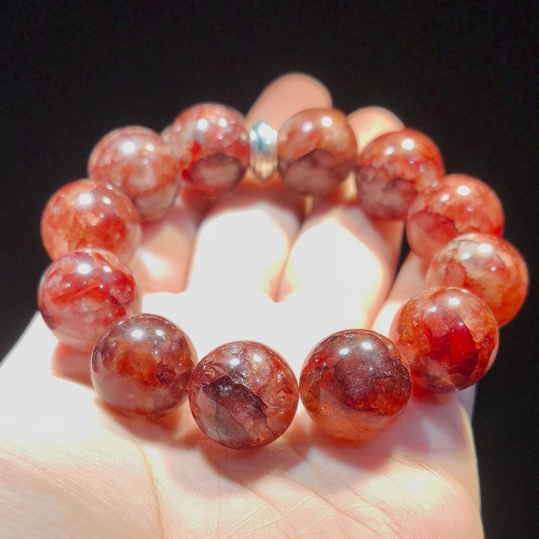 【西西水晶】天然巴西牛血红胶花满红正红颗颗精选 完美主义者慎入