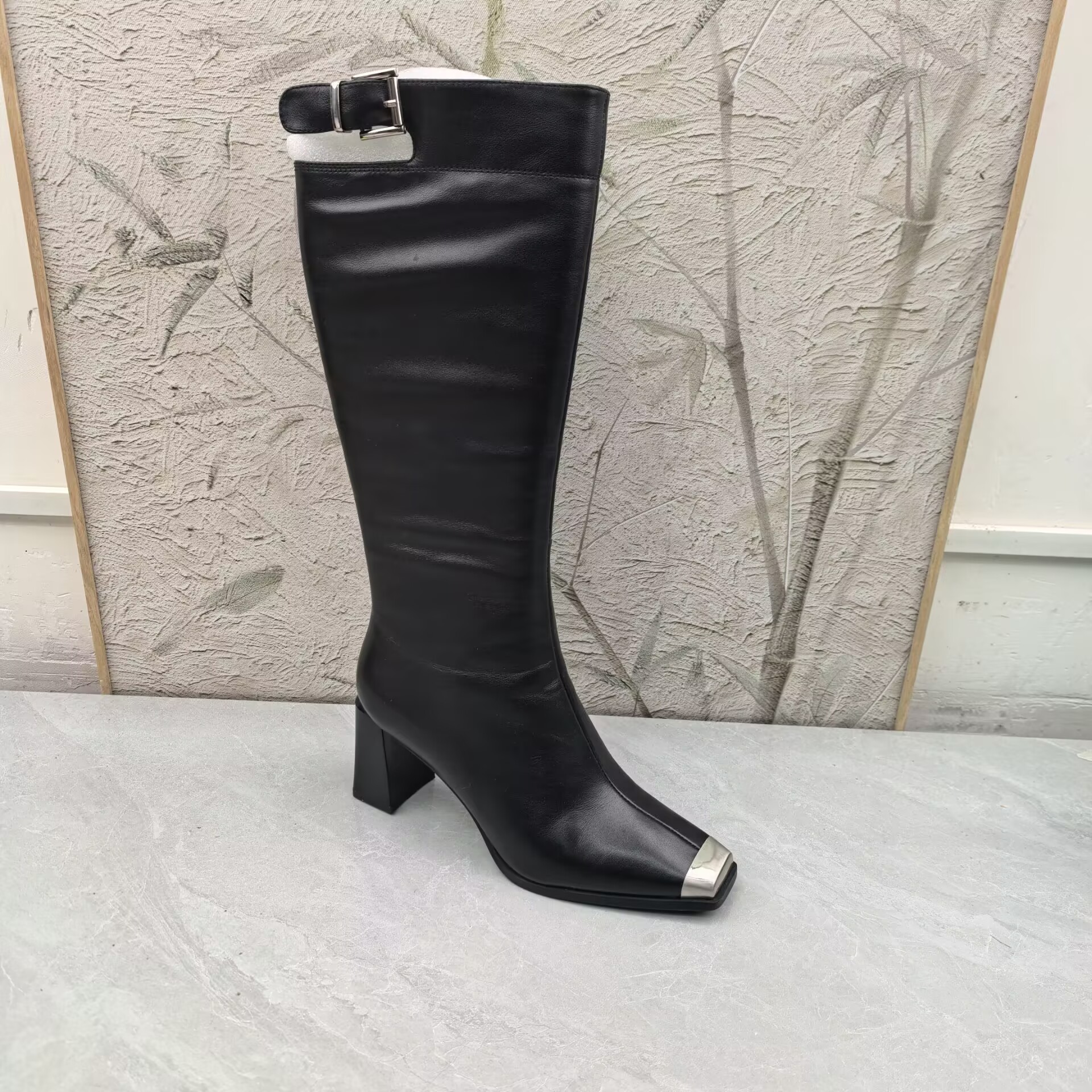 长靴 女靴子 牛皮 30182 绒