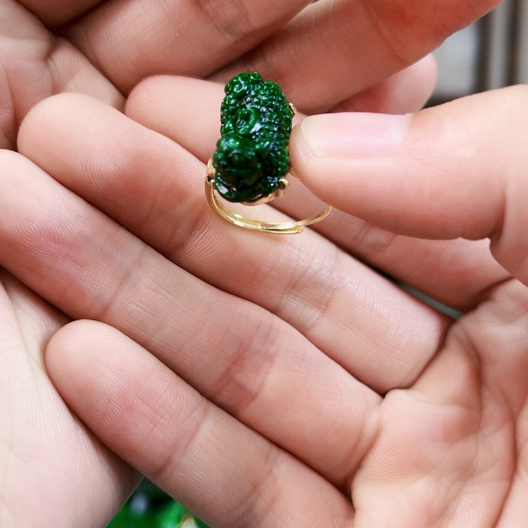 翡翠戒指银S925镶嵌用****8戒指