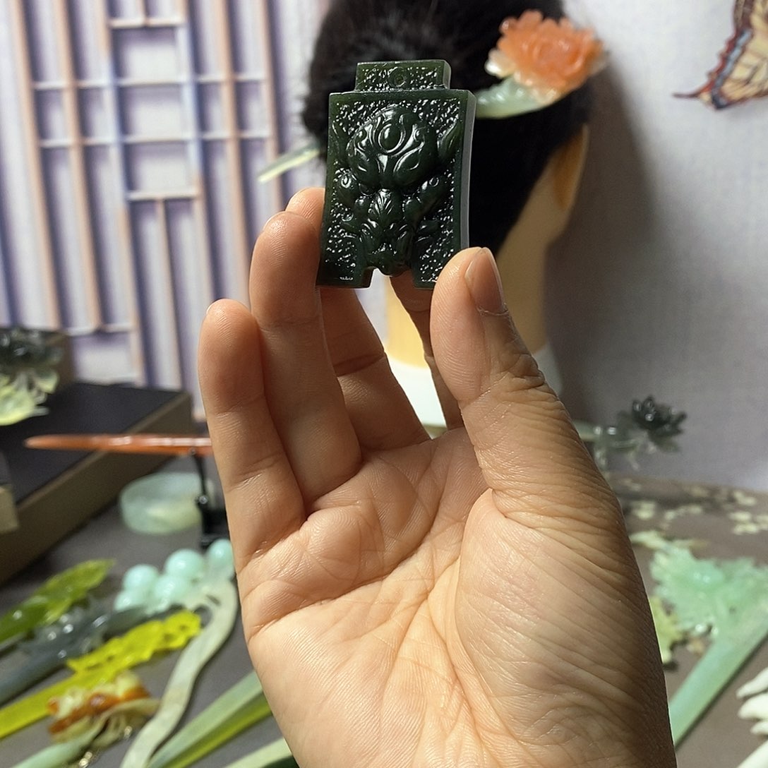 岫玉岫玉发簪未镶嵌