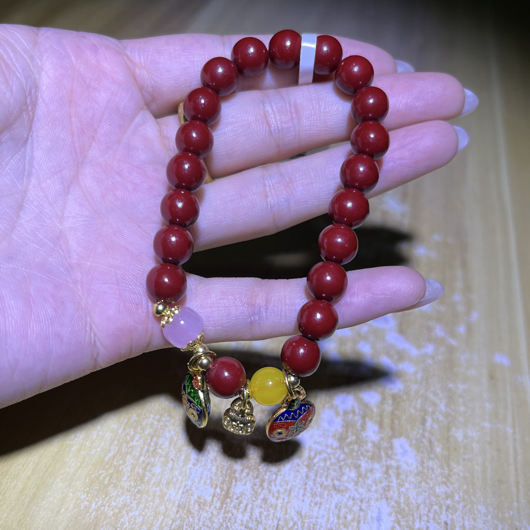 含辰砂工艺品手串吞金兽单圈款  ZS-0039（无礼盒）