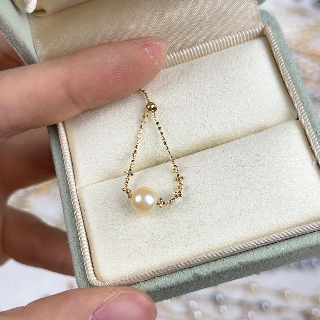 海水珍珠戒指18K金镶嵌