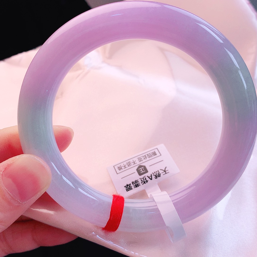 未镶嵌手镯（圆镯）翡翠55胖紫绿