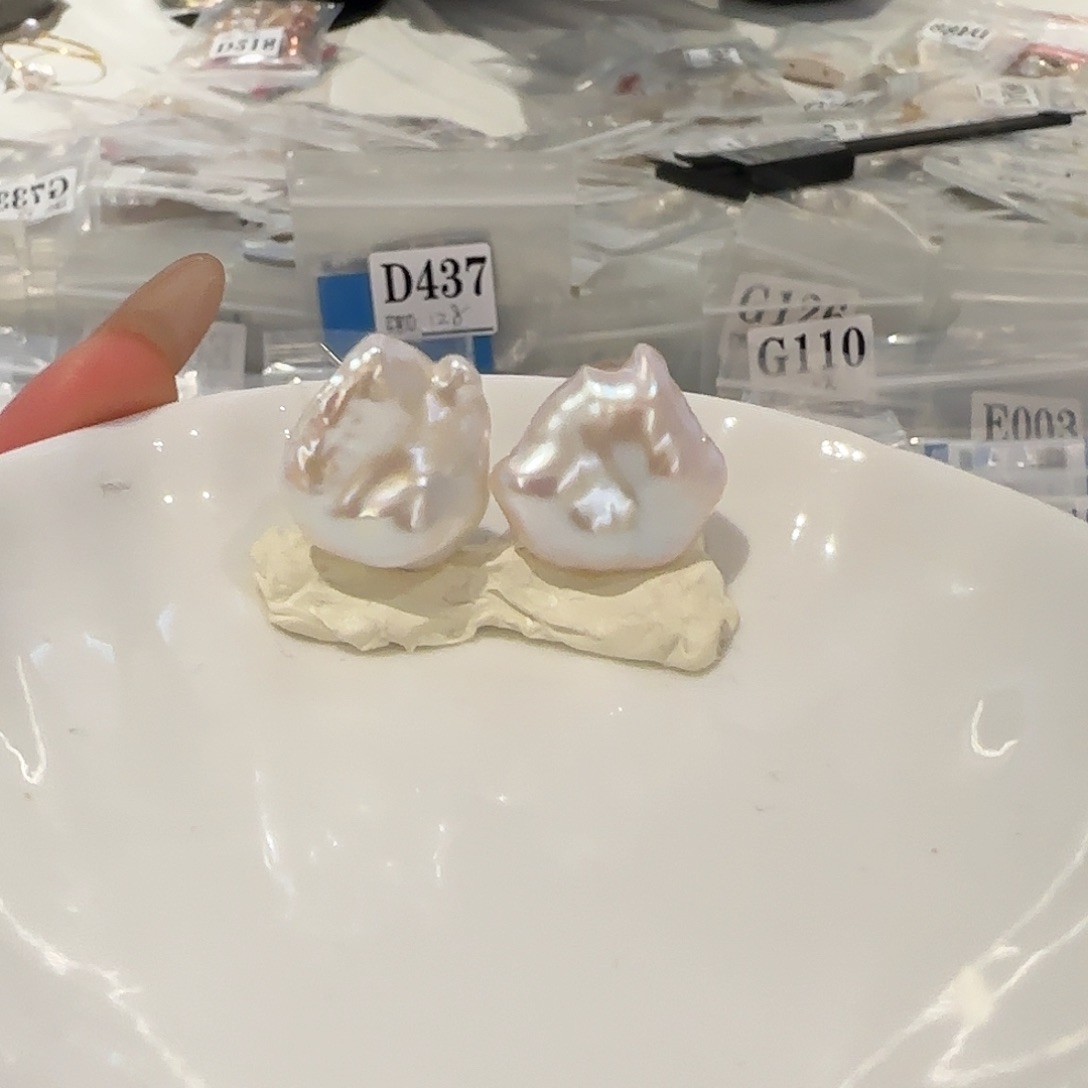 淡水珍珠耳饰银S925镶嵌