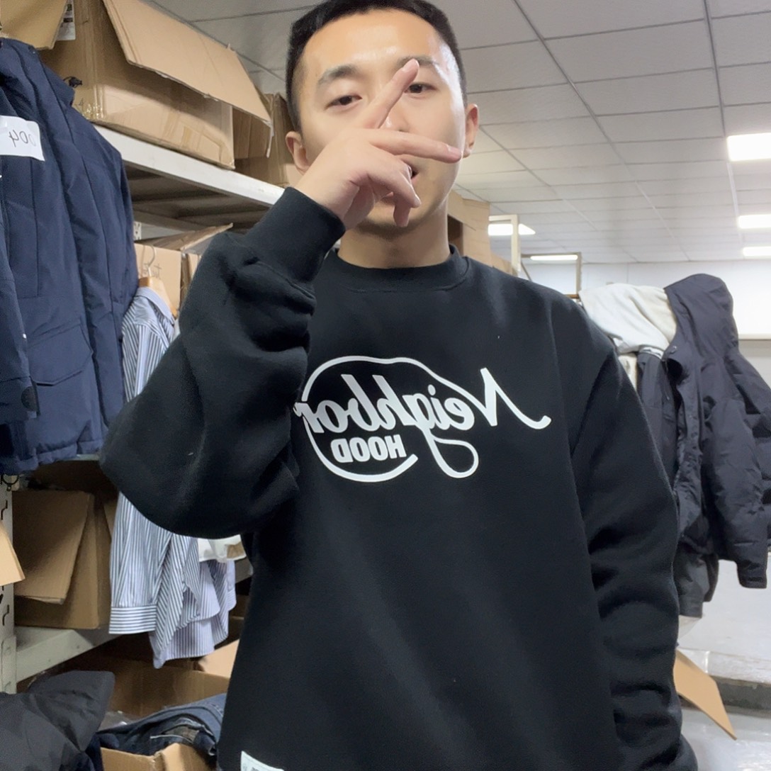 泥巴虎加绒卫衣黑色L码