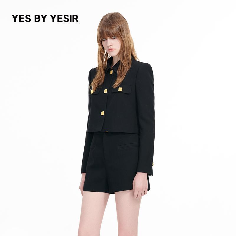 叶谦原创设计新款玲珑少女绵羊毛短款夹克外套 YDFLC11122