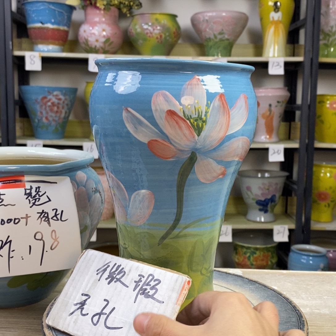 景德镇手工手绘陶瓷花盆