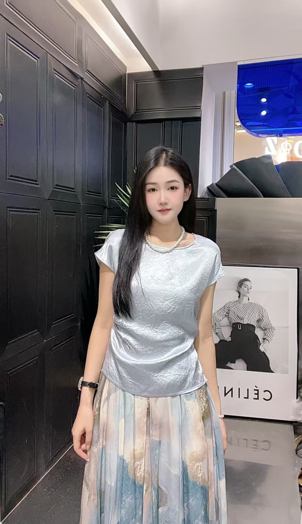 醋酸气质短袖通勤百搭衬衣