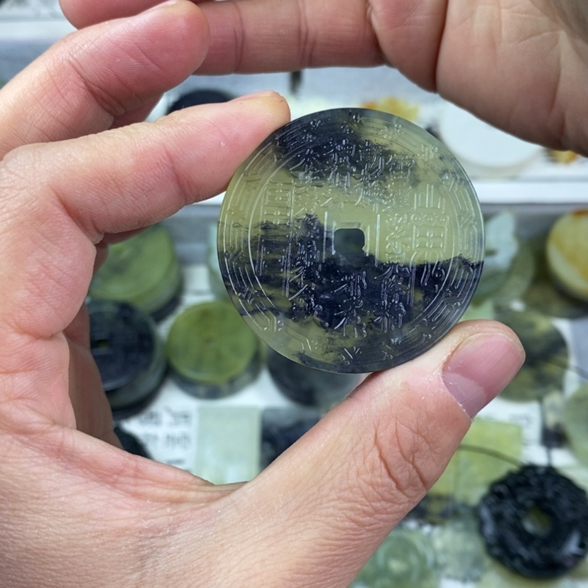 【闪购商品】岫玉颈饰未镶嵌岫玉山鬼花钱