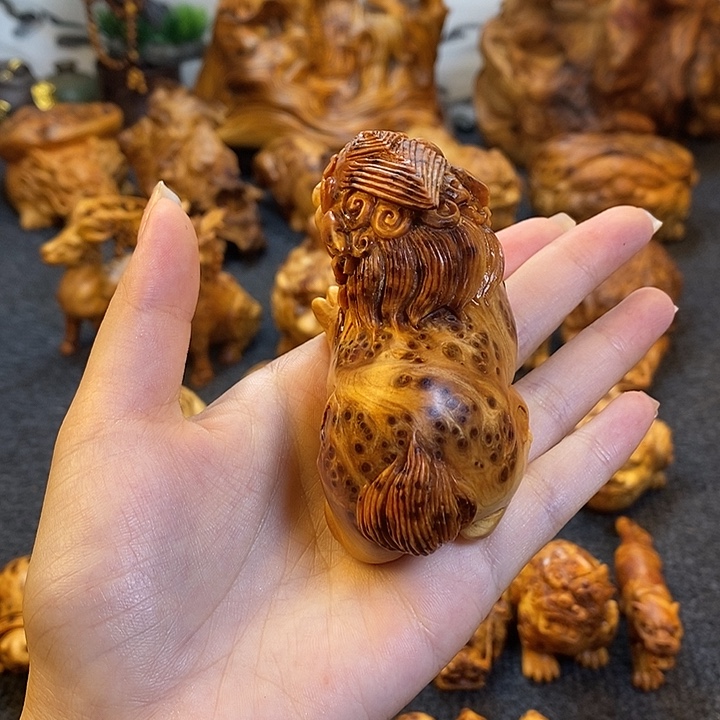 5***哥柏木貔貅手把件手把件手把件
