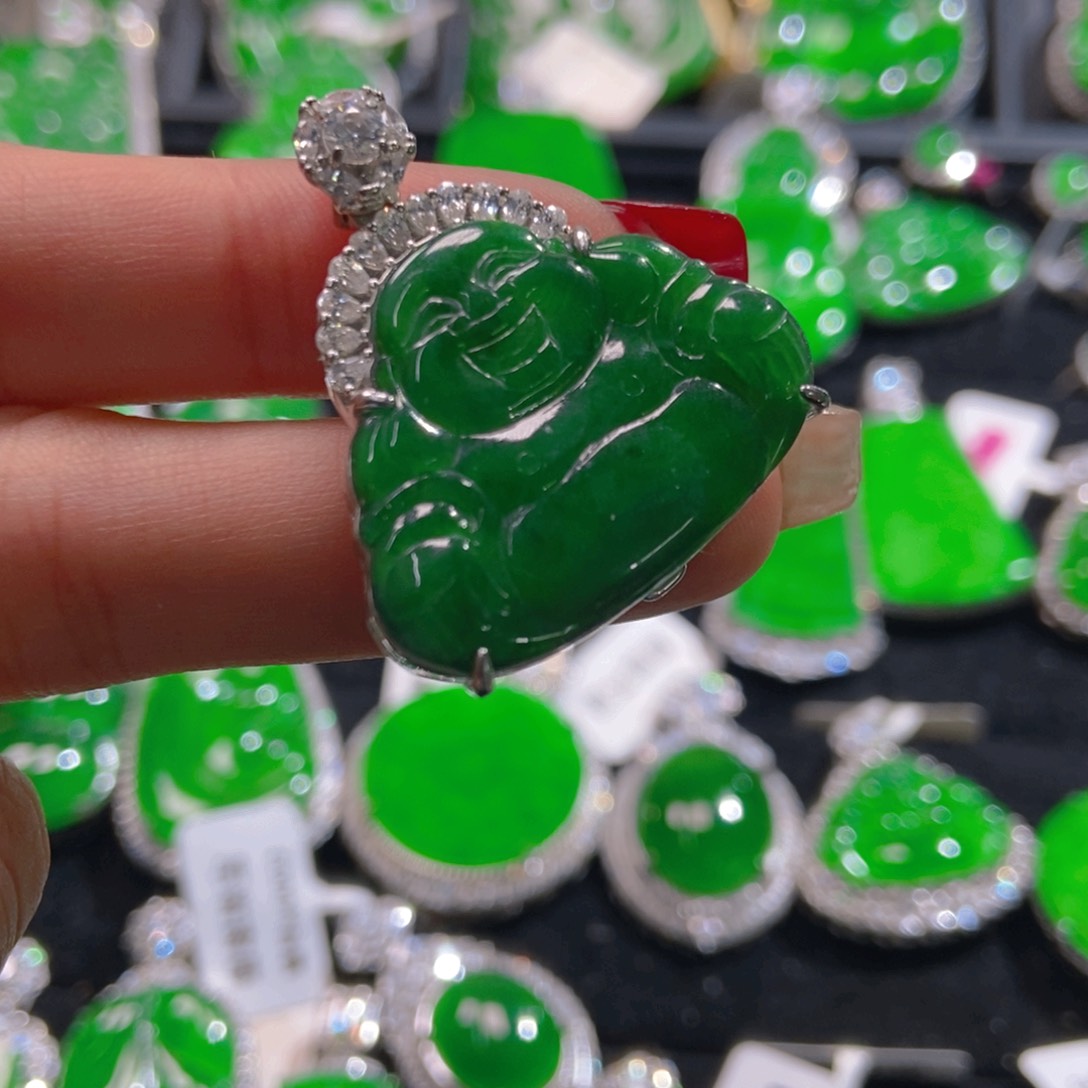 翡翠吊坠(不含链)银S925镶嵌