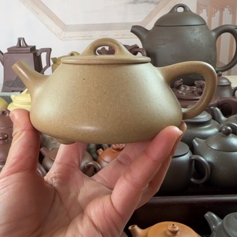 紫砂茶壶墨绿泥料220c c