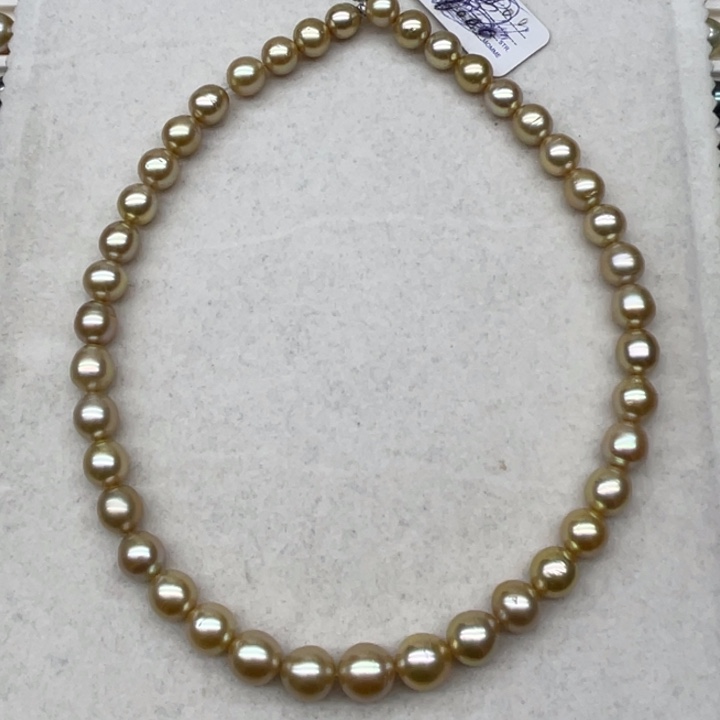 未镶嵌项链海水珍珠南洋金珠8-11