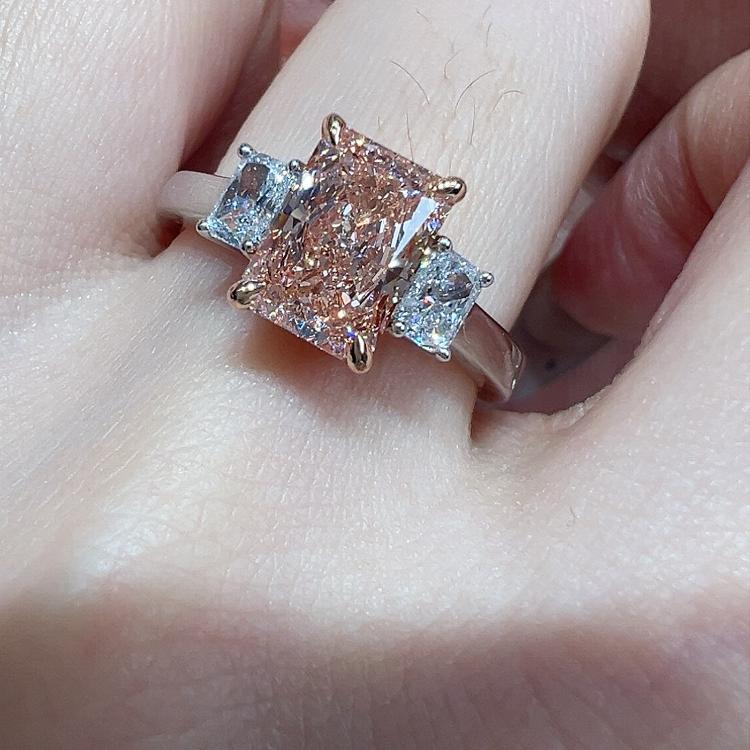 实验室培育钻石18K金镶嵌@@0007439