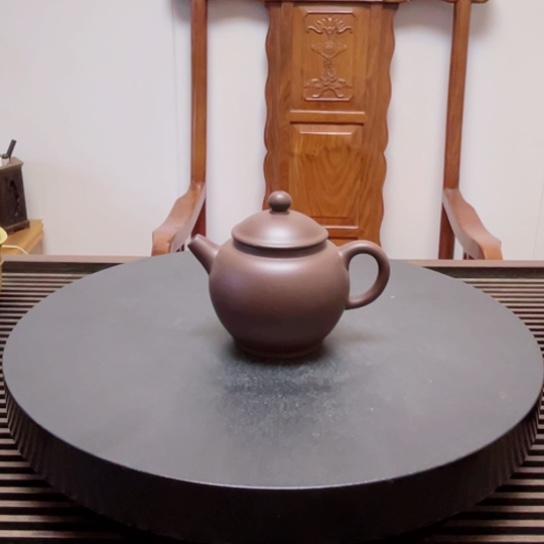 紫砂茶壶本地紫泥半手工瑕。