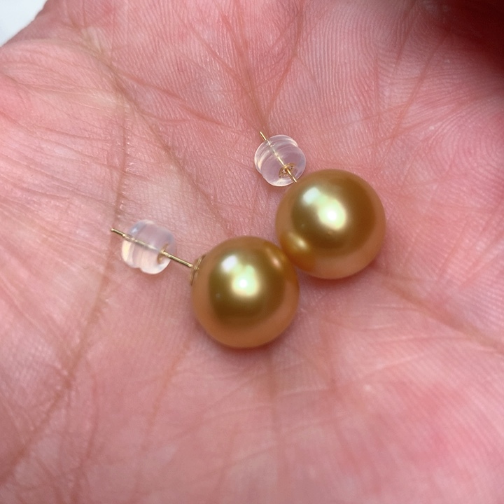 18K金镶嵌耳饰海水珍珠