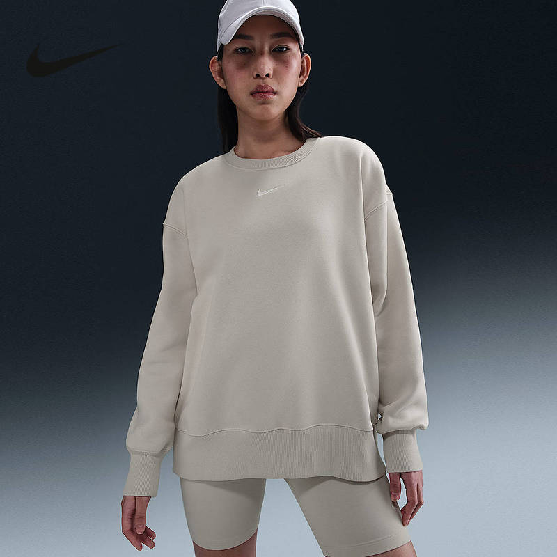 耐克/NIKE女子Oversize风加绒圆领运动衫 FZ4271104