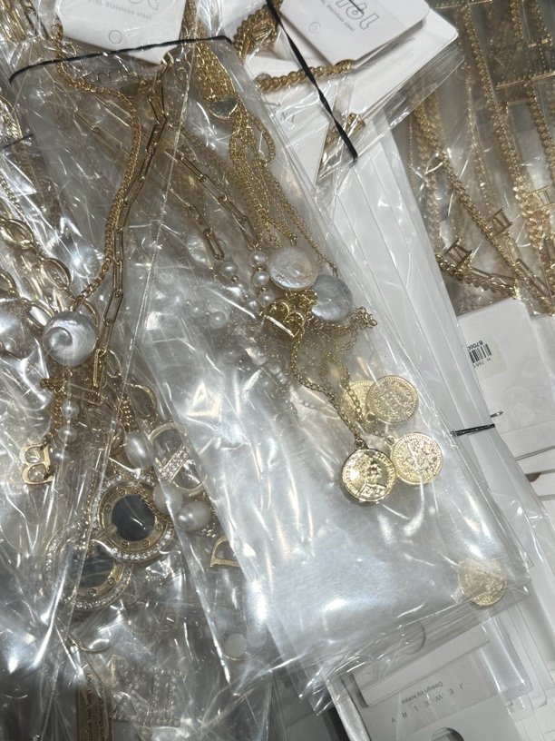 合金项链 随机款式轻奢高级小众设计银饰钻锆调节锁骨链