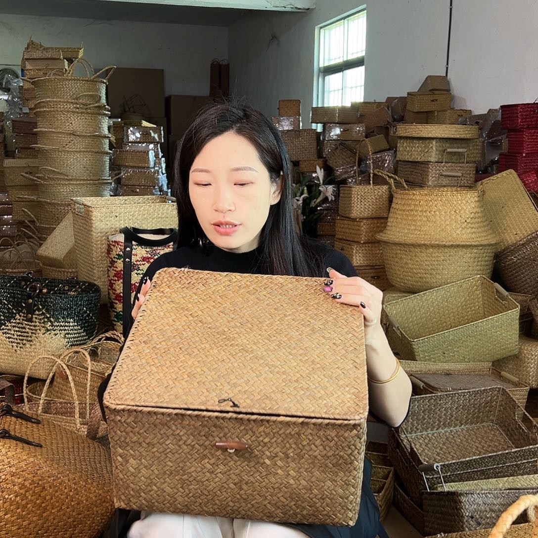 草编草编包/草编收纳盒带瑕疵