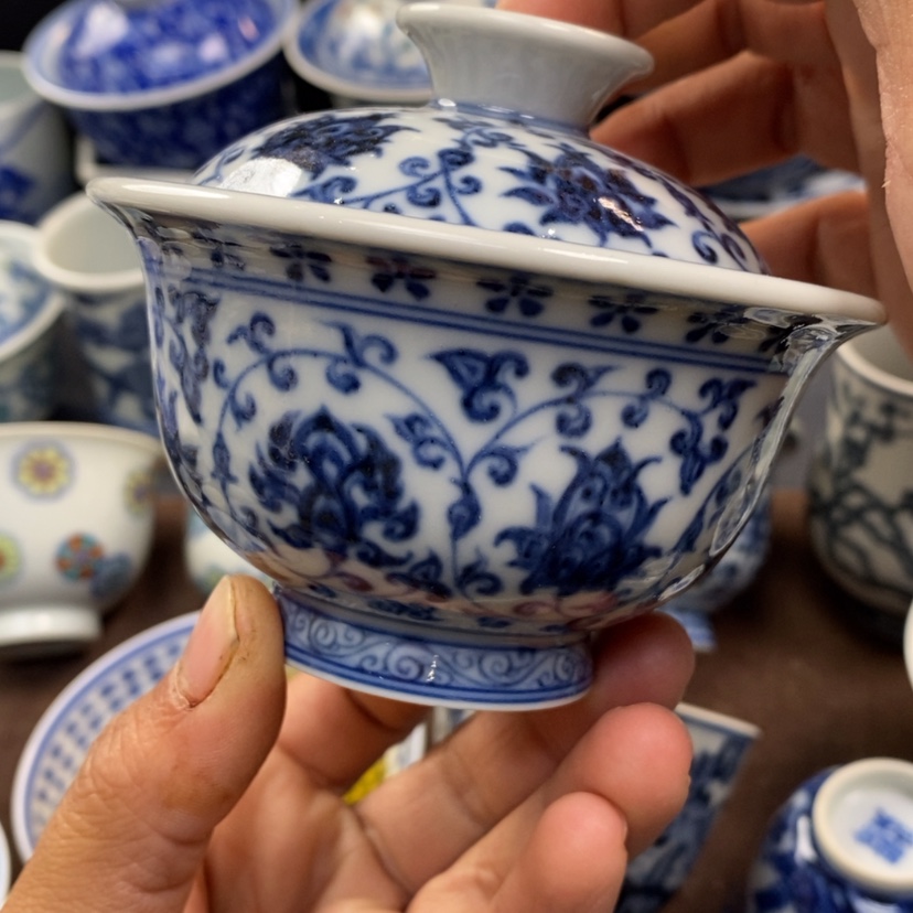 【闪购商品】景德镇青花瓷盖碗