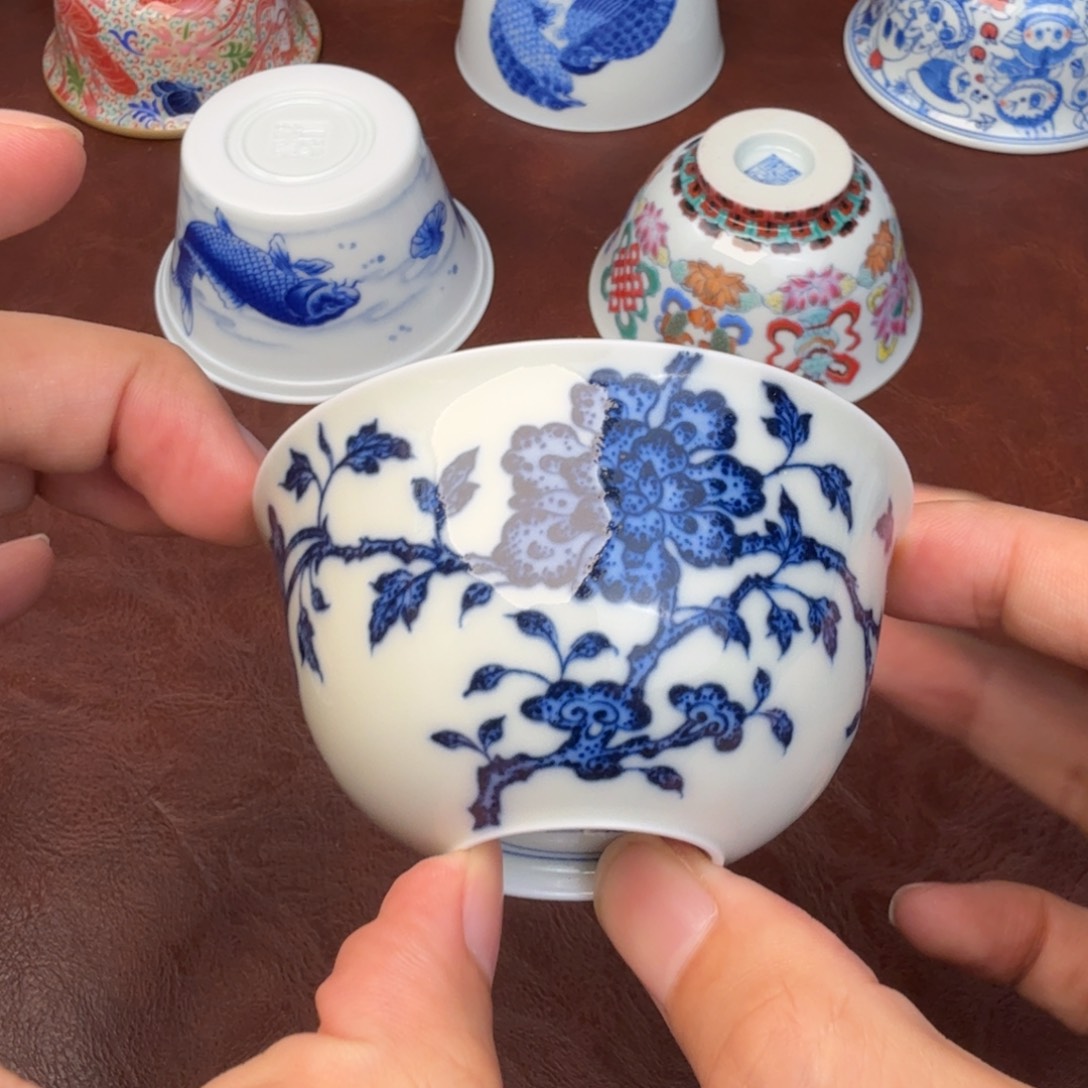 你***鱼景德镇全手工全手绘陶瓷