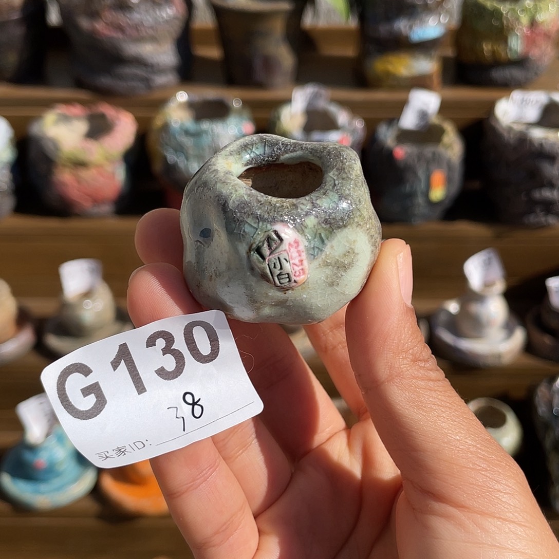 坛子姐花盆 小白孤品 拇指 内口1.7左右