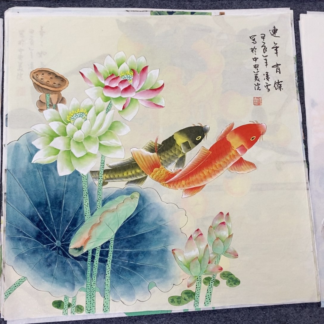国画尺寸68✖️68工笔斗方手绘