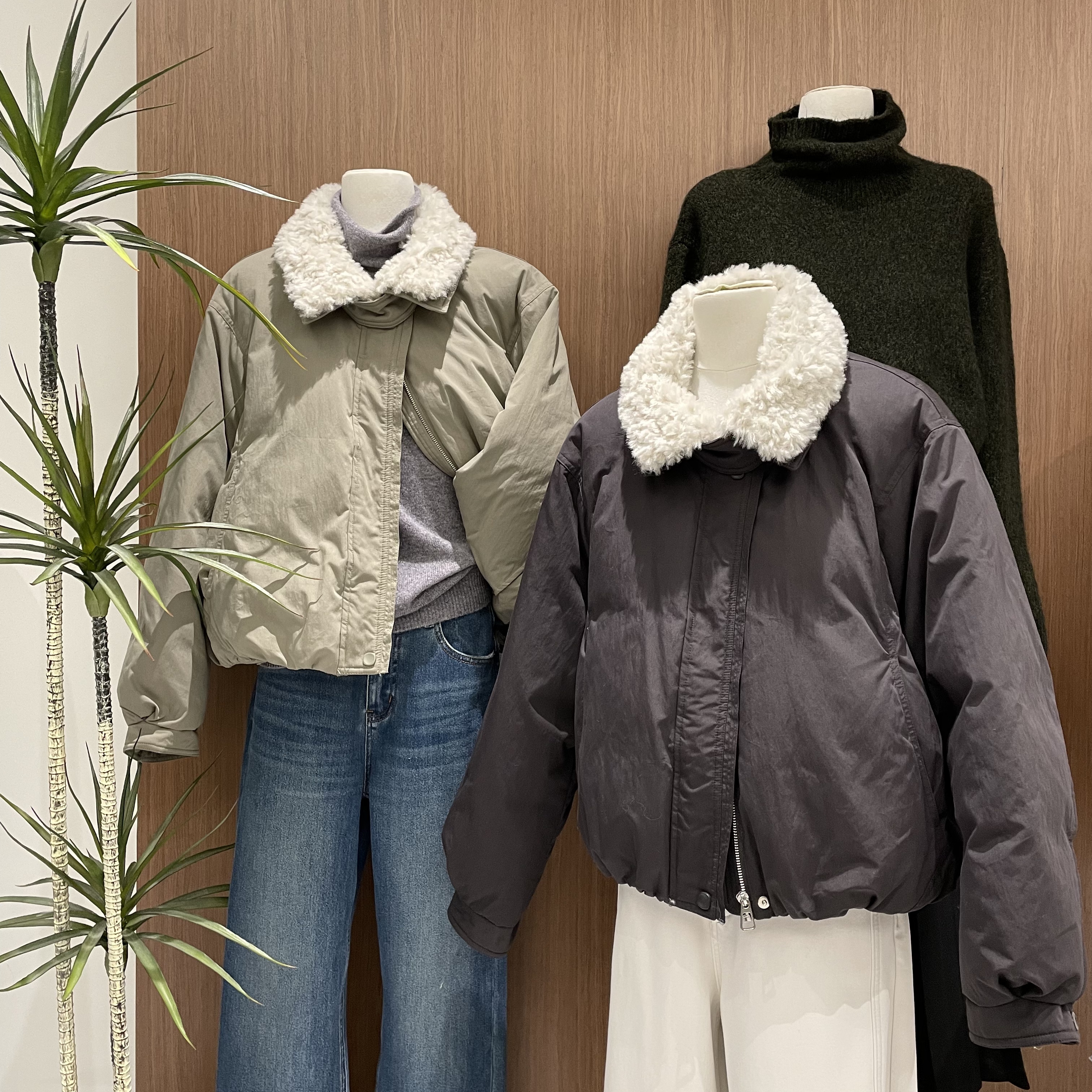 鑫燃KIKI 时尚百搭高级感拼接宽松羽绒服 6186 WU