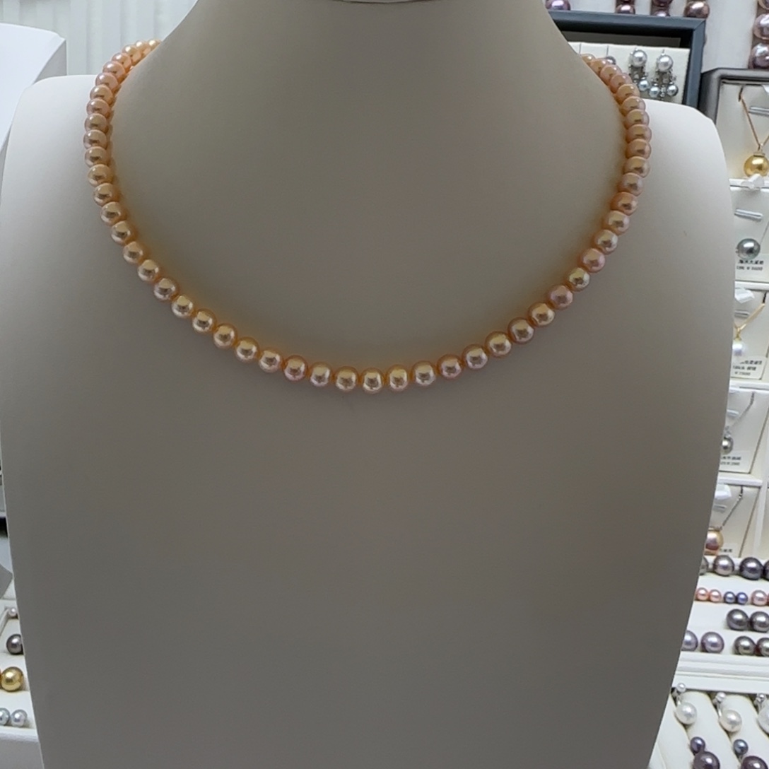 项链淡水珍珠银S925镶嵌