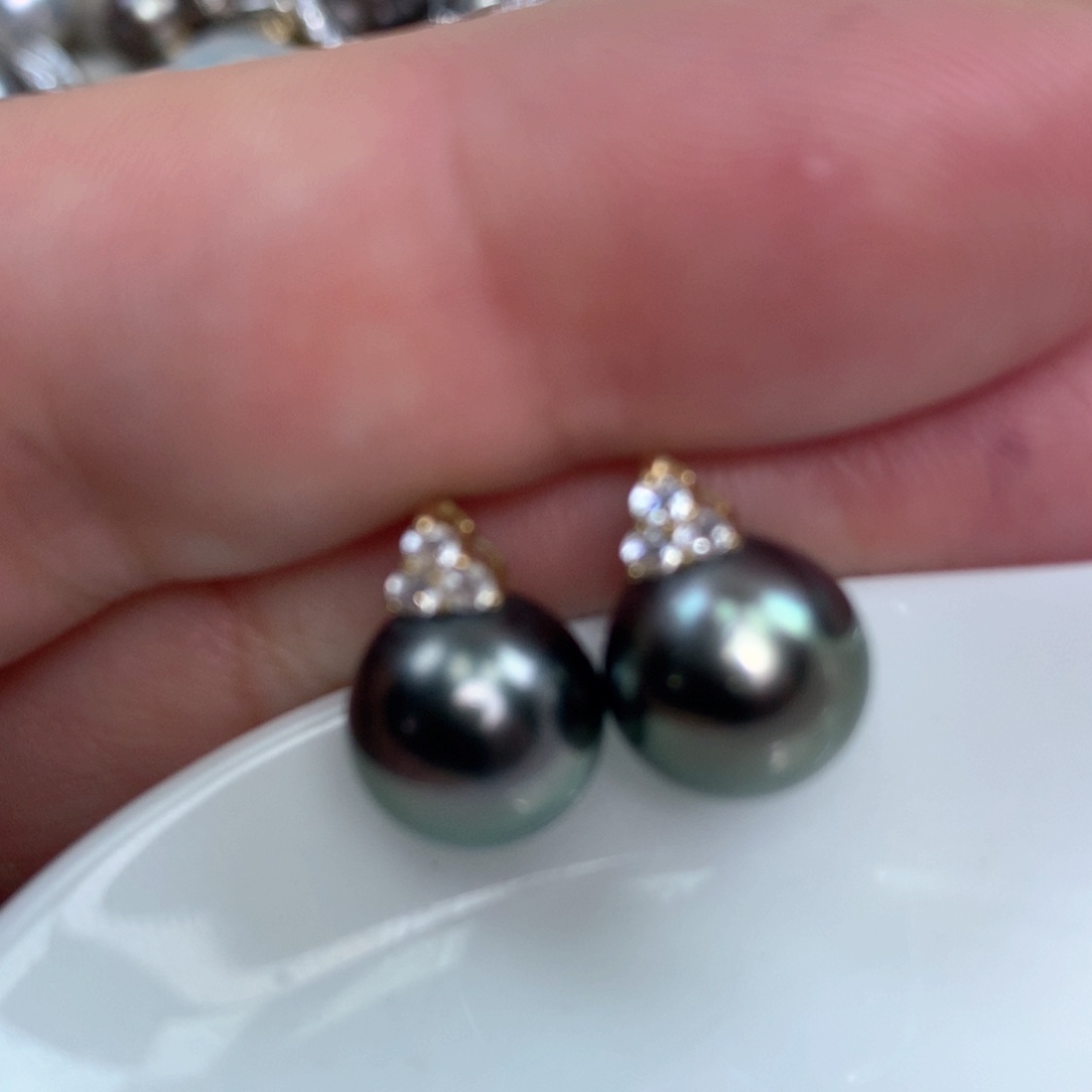 海水珍珠耳饰18K金镶嵌