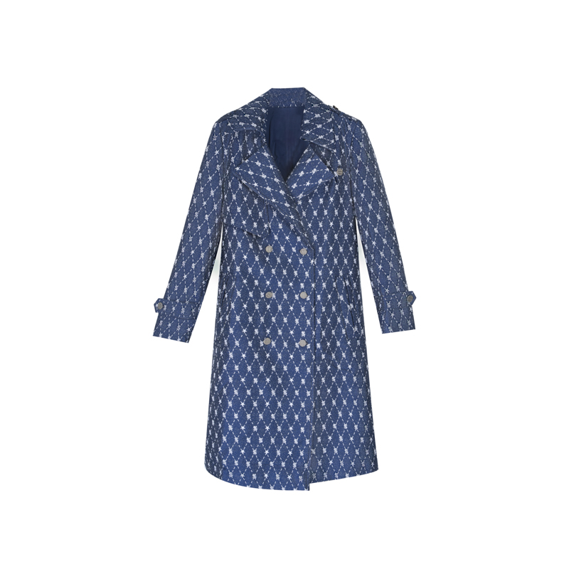 【黎黎粉专属价】春季毛呢外套气质牛仔蓝色时尚休闲EF3344361107