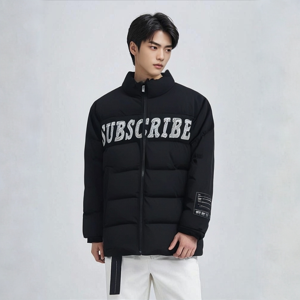 印花男士飞行员夹克厚外套上衣秋冬防风男装潮流