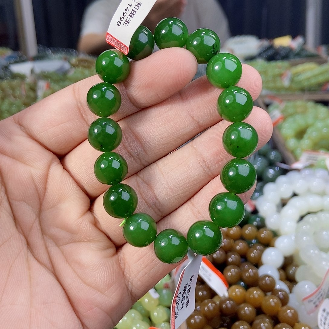 未镶嵌手串和田玉纯天然卡12碧玉3号矿多样性发一
