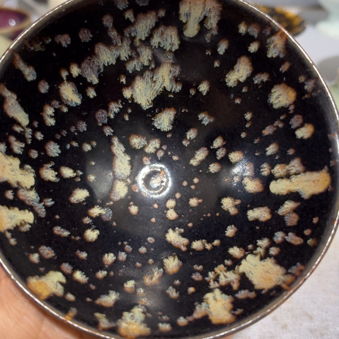 个***哥陶摆件吉州窑主人茶盏