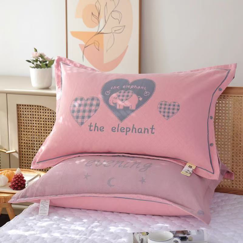 枕套精梳棉纱布枕套一对装