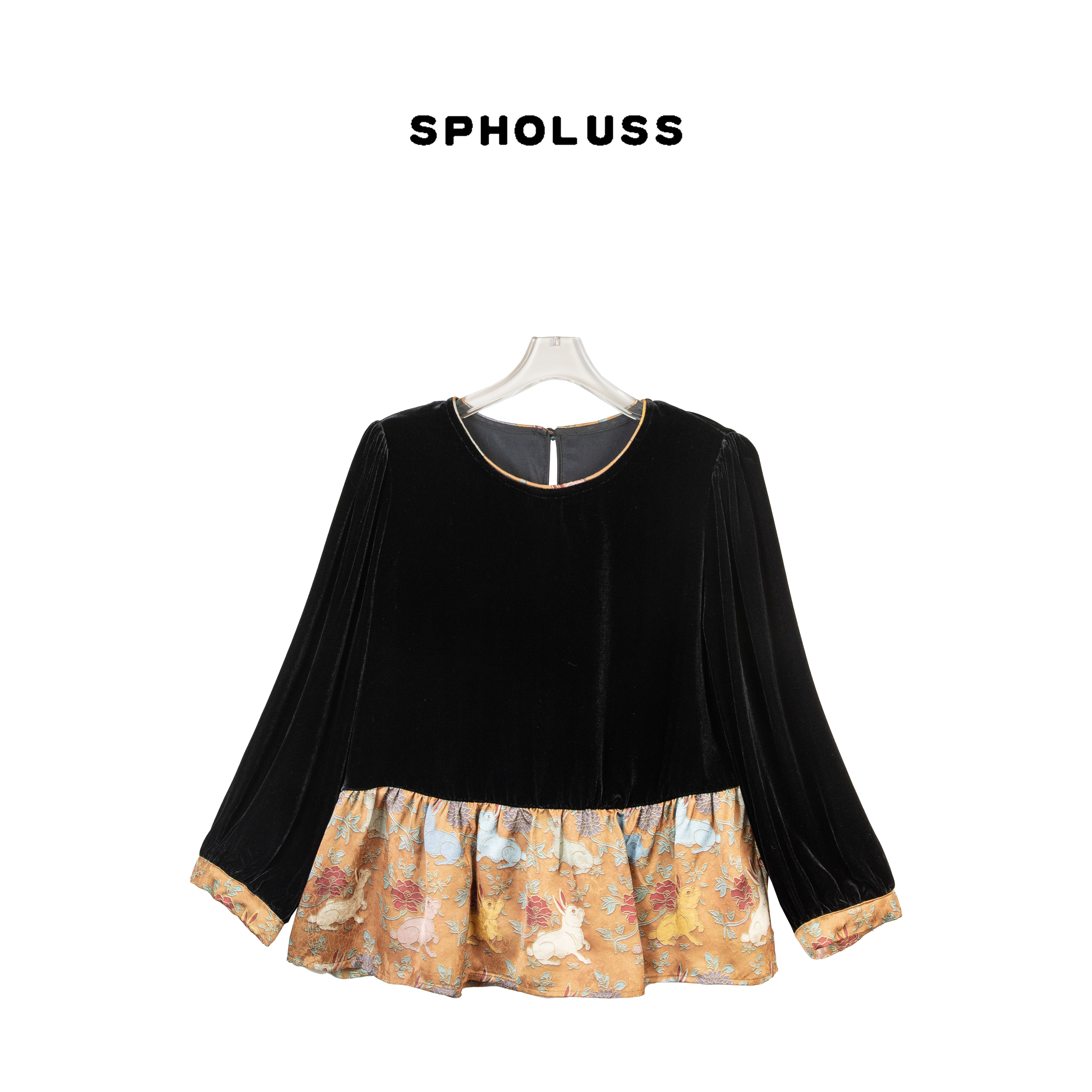 【丝芙玉禄】【K474】重磅100%真丝丝绒重工新中式蝴蝶结真丝丝绒上衣