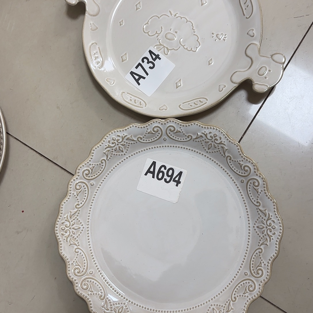 瓷片瑕疵特价陶瓷大盘浅盘