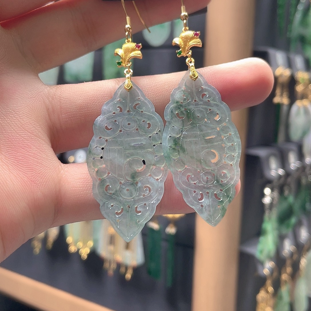 翡翠未镶嵌耳饰翡翠