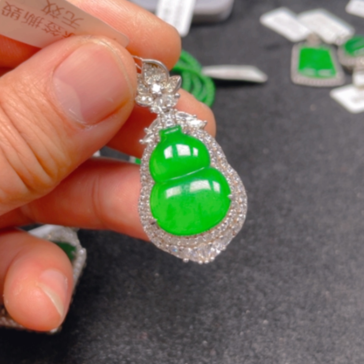 【闪购商品】翡翠颈饰银S925镶嵌吊坠