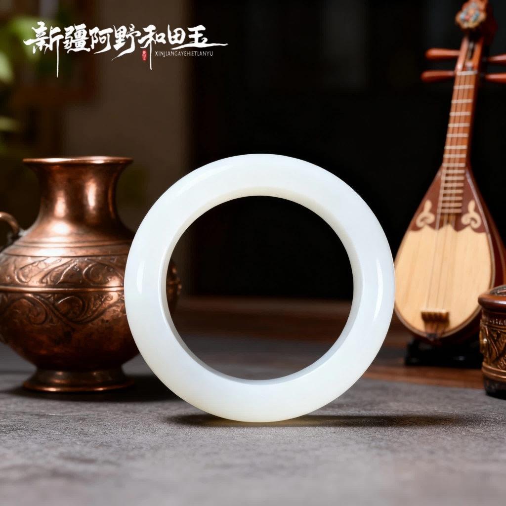 【阿野和田玉】 白里挑一 溯源新疆和田玉手镯天然羊脂白玉手镯玉镯