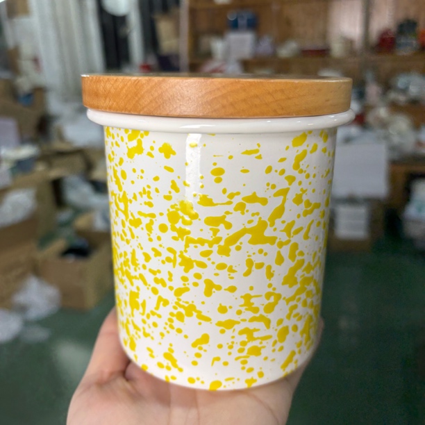 泼墨珐琅搪瓷韩版长方形保鲜盒饭盒便当盒冰碗收纳盒烤箱烘焙用碗