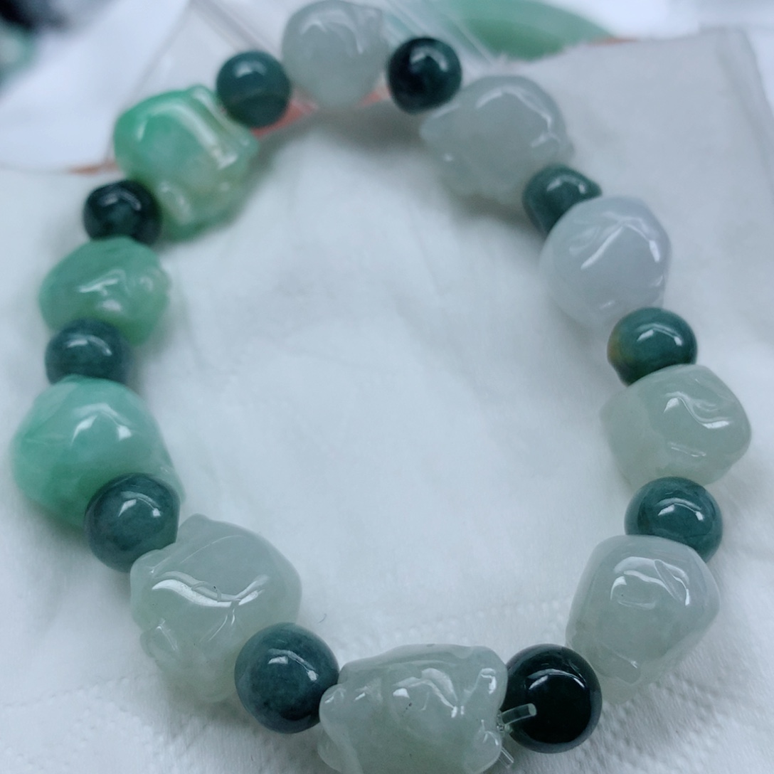 翡翠未镶嵌项链珠子珠