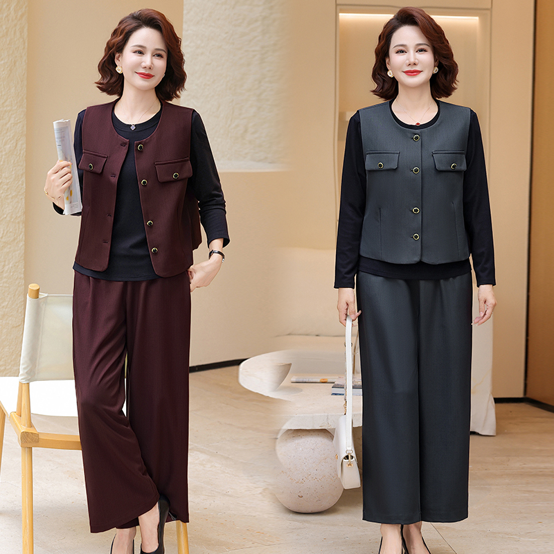 马甲三件套装春秋季女装2025新款套装气质时尚一整套初秋穿搭