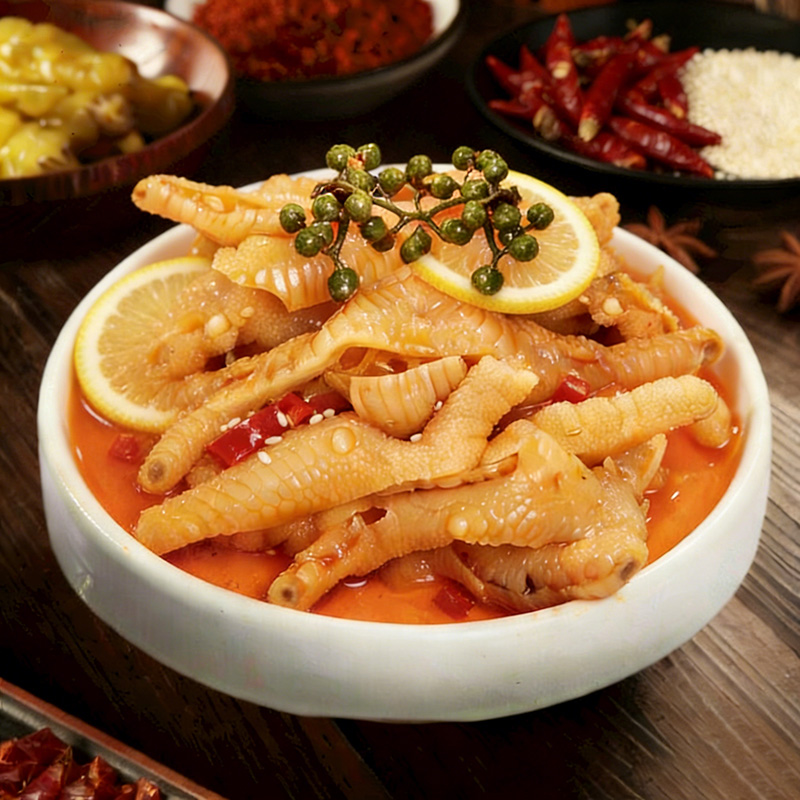 柠檬蒜香酸辣香辣藤椒脱骨鸡爪去骨凤爪追剧解馋休闲零食清真