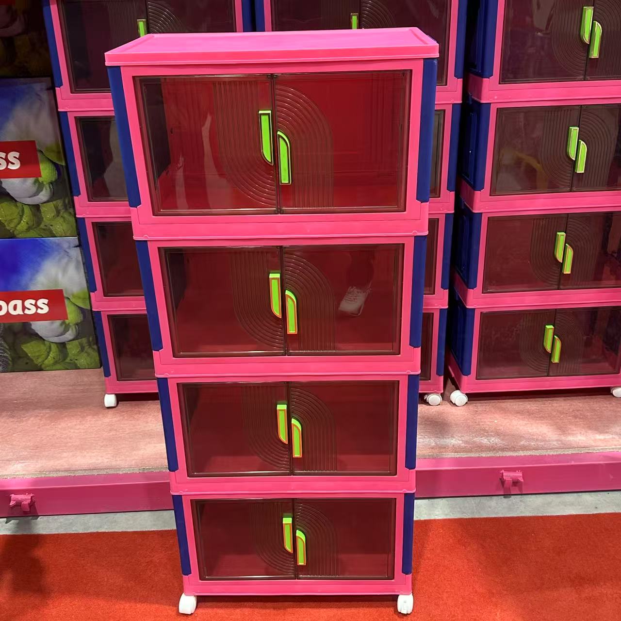 【品质高货】家用双开衣柜收纳箱多层折叠收纳柜子储物柜免安装衣物