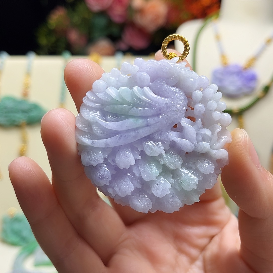 翡翠颈饰未镶嵌紫凤凰