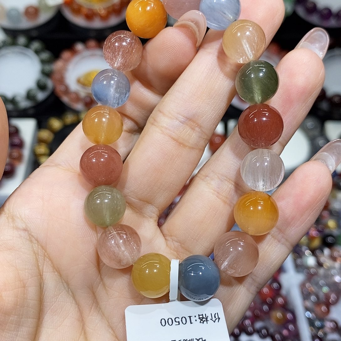 未镶嵌手串水晶彩兔毛11