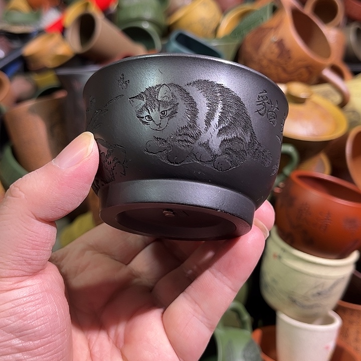 紫砂茶杯全手工紫砂主人杯