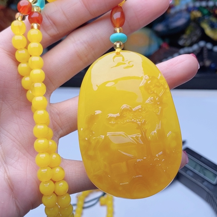 蜜蜡颈饰未镶嵌136套装